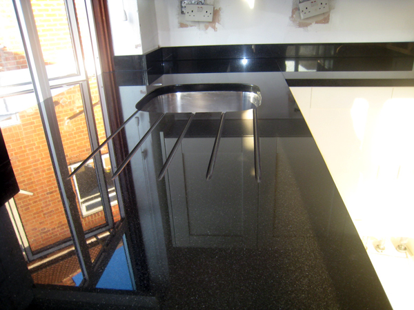 Black granite kitchen worktops - Brent
