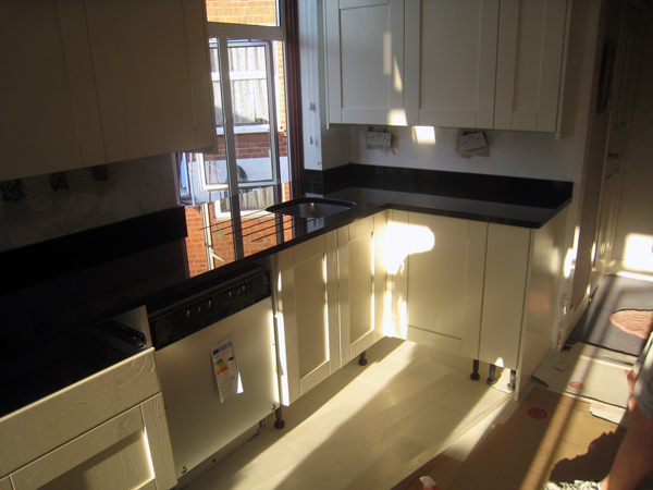 Black granite kitchen worktops - Brent