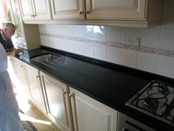 Grays - Caesarstone Ebony Reflections Quartz Kitchen Worktops