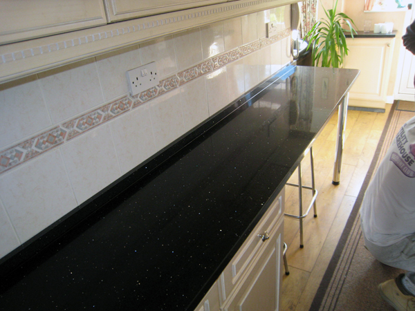 Grays - Caesarstone Ebony Reflections Quartz Kitchen Worktops