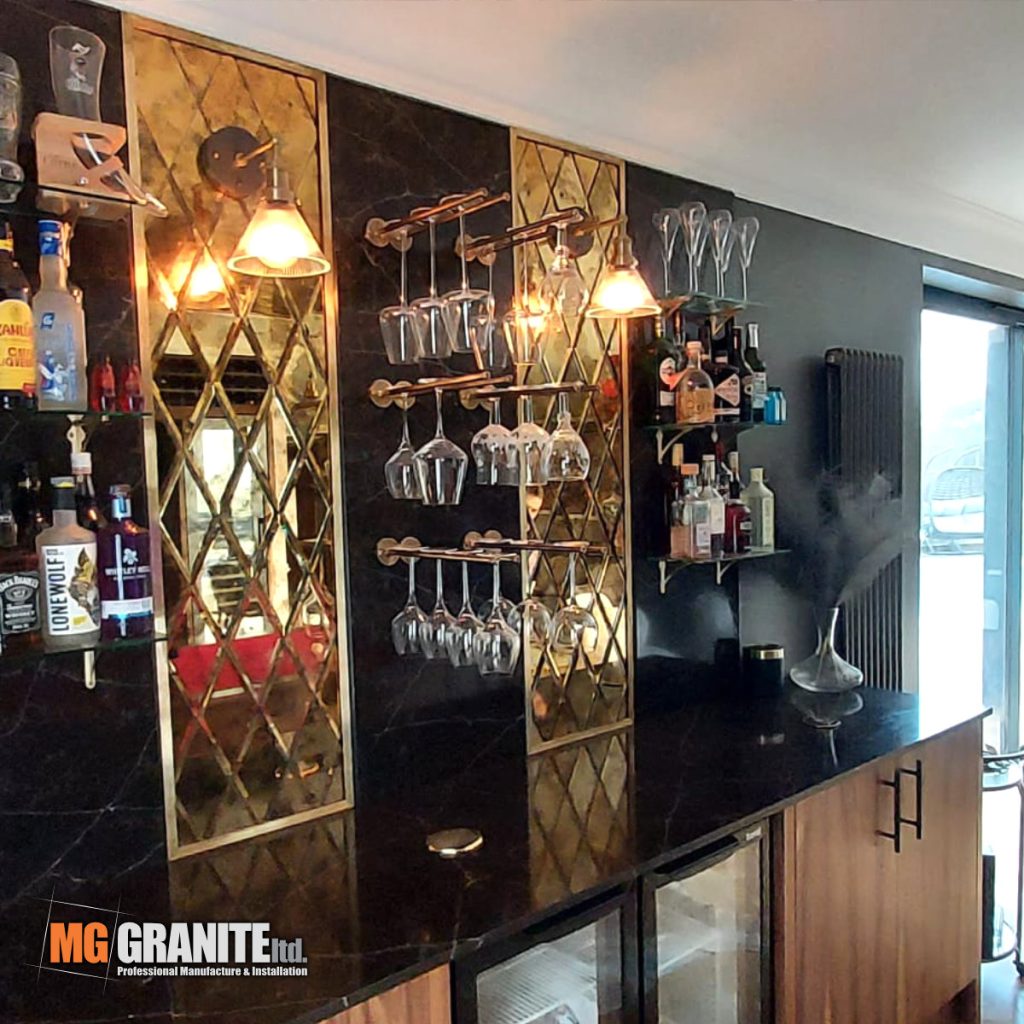 20mm thick Quartzforms wall cladding with polished chamfered edges.