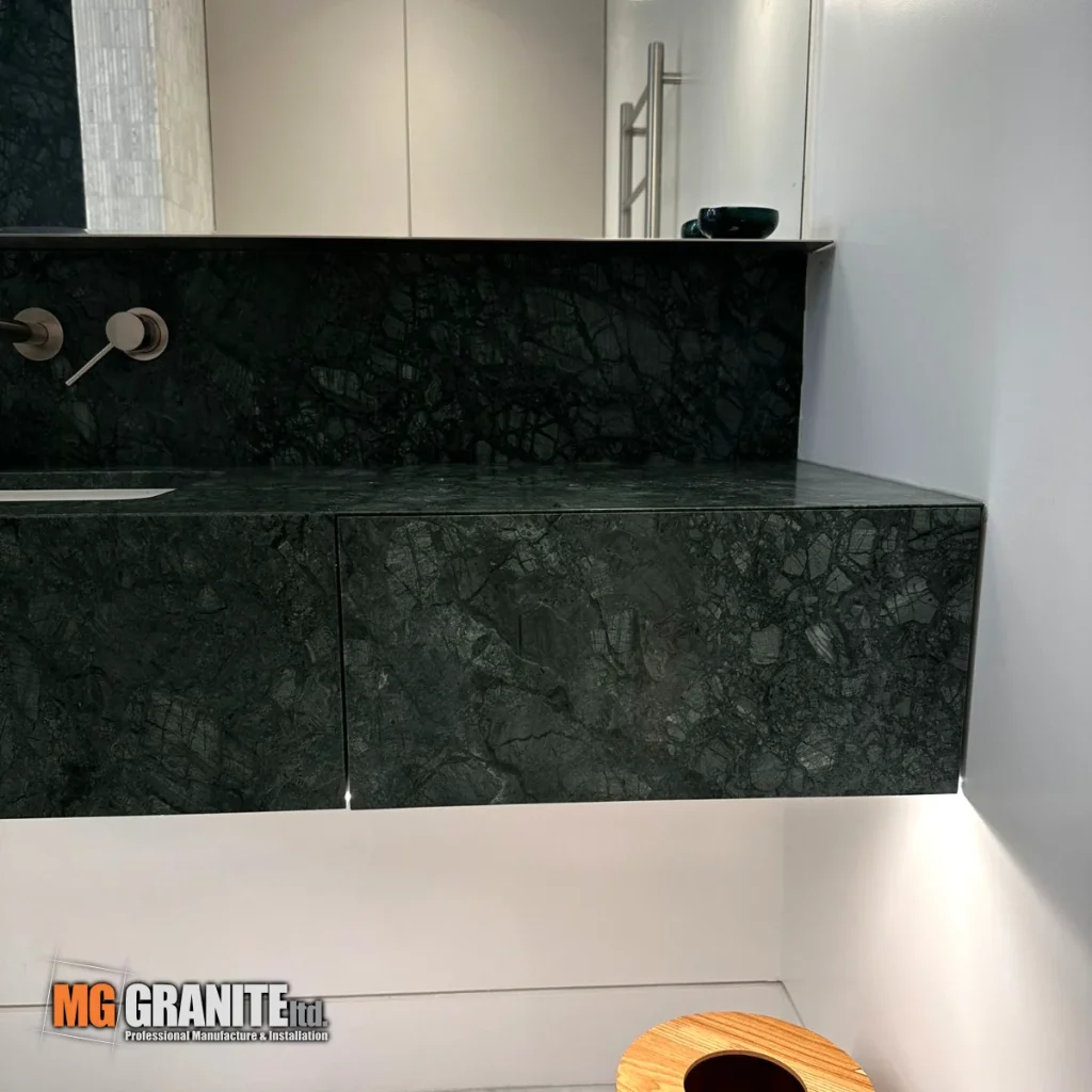 Marble Bathroom cabinet Verde Guatemala Marble